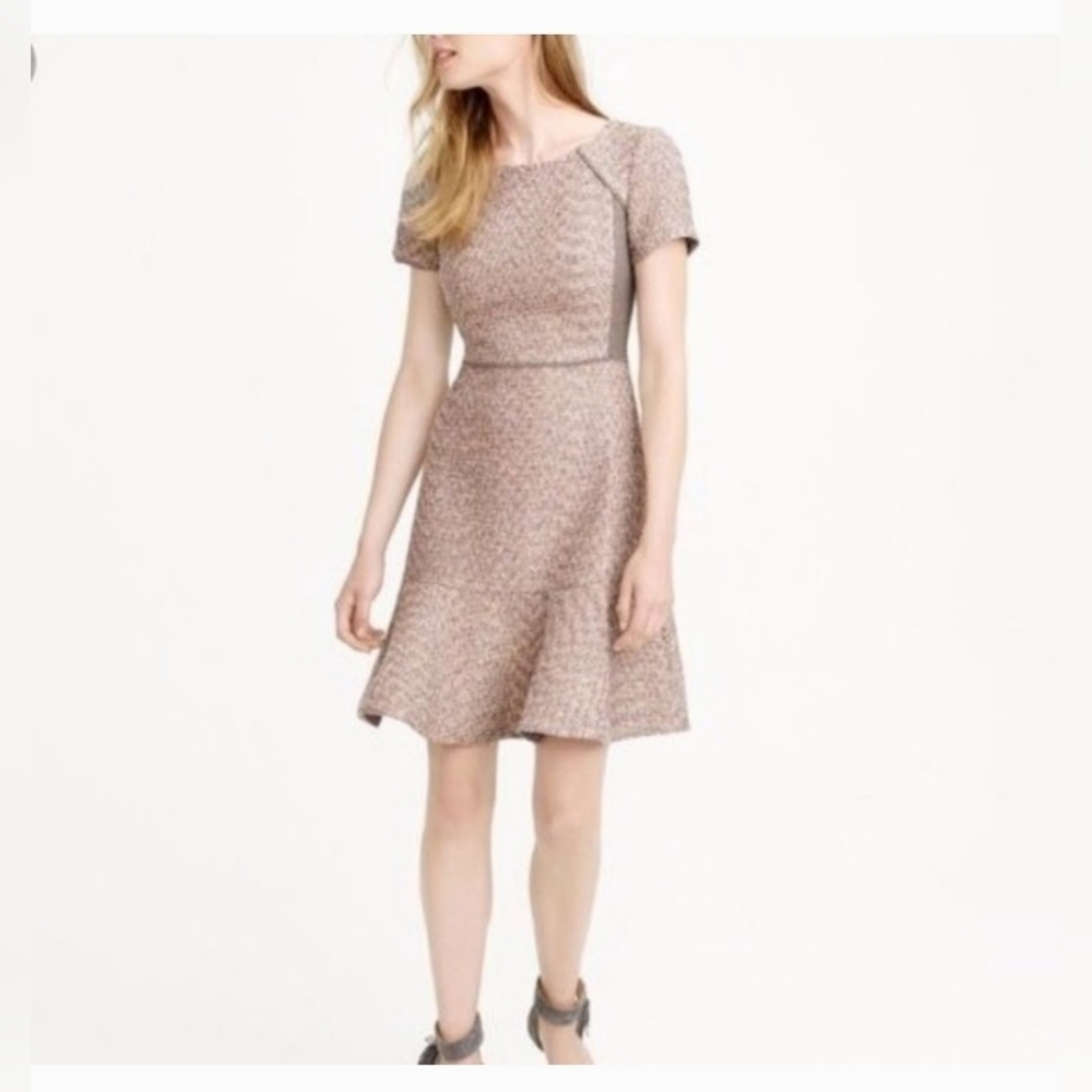 J CREW Metallic Sparkle Mixed Tweed Fit & Flare Cocktail Dress, Size 0